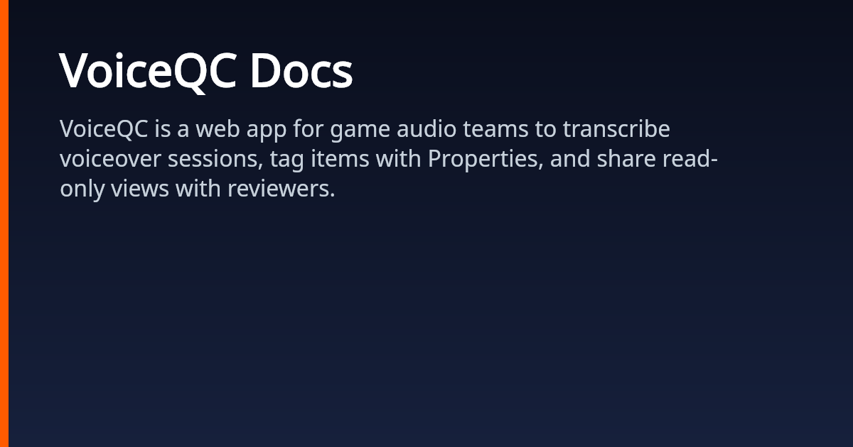 VoiceQC Docs | VoiceQC Docs