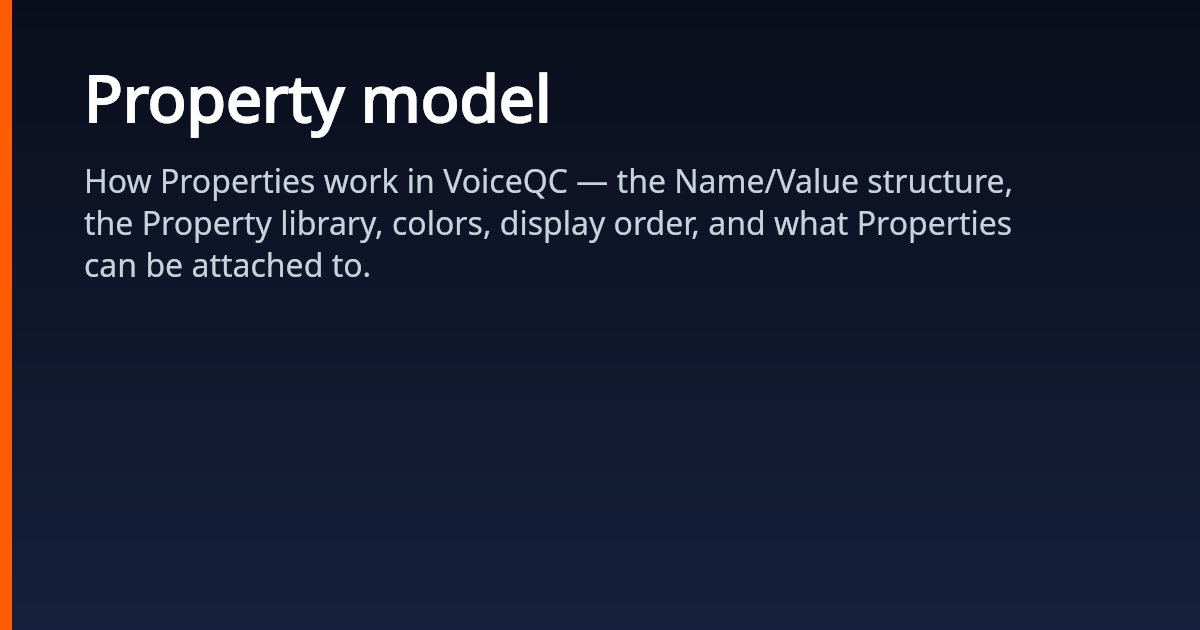 Property model | VoiceQC Docs